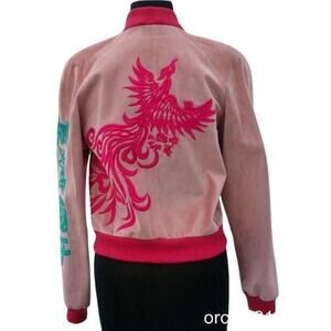 Donald Pliner Suede Leather Bomber Jacket Coat Embroidery New Lined NWT $1500